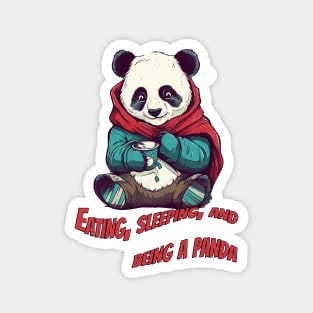 Cute Eating Panda - Funny Animal Art Design Magnet