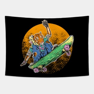 Tiger Skate Tapestry