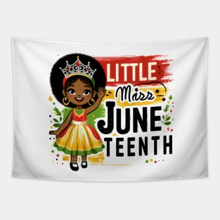 Little Miss Juneteenth African American Melanin Princess Pun Tapestry