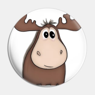 Cute Moose Drawing Pin