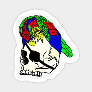 Pirate Skull and Parrot Magnet