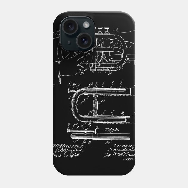 Cornet Vintage Patent Drawing Phone Case by TheYoungDesigns