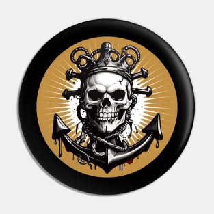 Pirate Skull and Anchor Pin