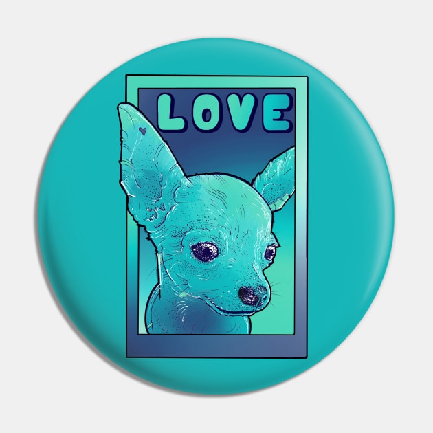 blue chihuahua LOVE pop art design Pin by weilertsen