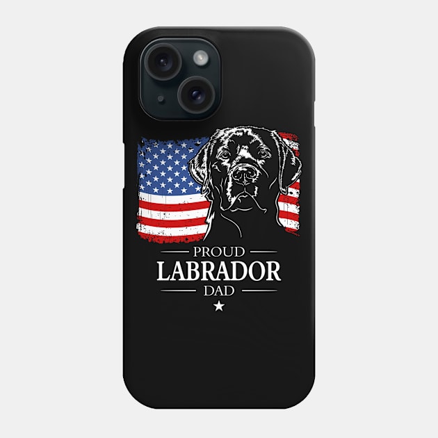 Proud Labrador Dad American Flag patriotic dog Phone Case by wilsigns