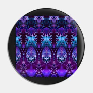 Elegant Blue and Purple Fractal Lace Pin