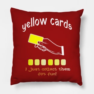 yellow cards, I collect them for fun! Design Pillow