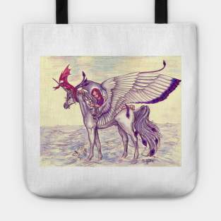 Angel and Winged unicorn Tote