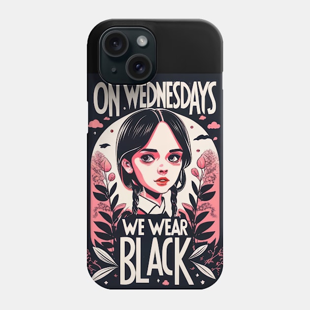 On Wednesdays Wear Black Phone Case by TooplesArt