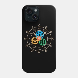 Circle of Fifths Mechanical Clock Style Light Brown Phone Case