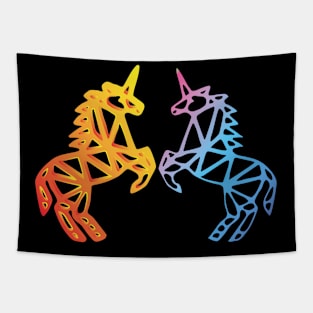 Colored Unicorns Tapestry