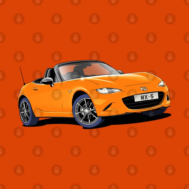 Mazda MX-5 in orange by Webazoot