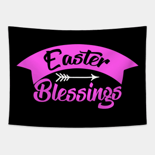 Pink words "Easter Blessings" Tapestry