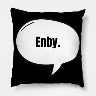 Enby Text-Based Speech Bubble Pillow