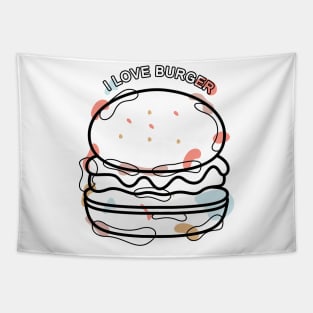 i love burger design Tapestry