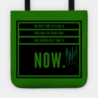 The best time to plant a tree was 20 years ago. The best second time is now. Tote