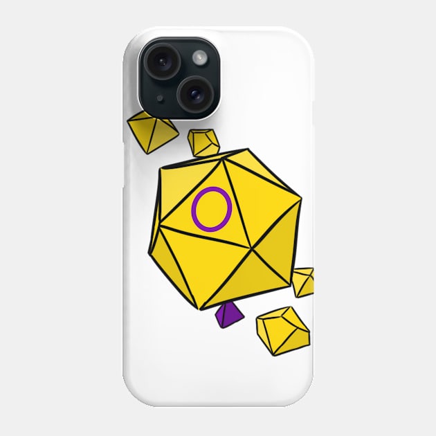 Intersex Pride Flag Dice Phone Case by Blizardstar