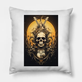 Guitar Skull Pillow