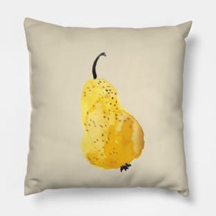 Yellow Watercolor Pear Pillow