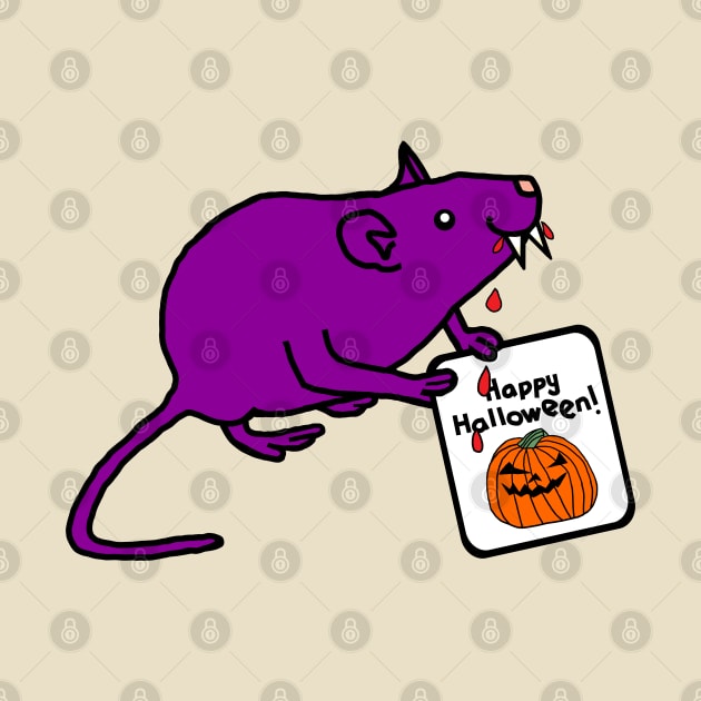 Vampire Horror Rat with Halloween Card by ellenhenryart