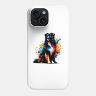 Croatian Sheepdog in Artistic Colorful Splash Style Phone Case