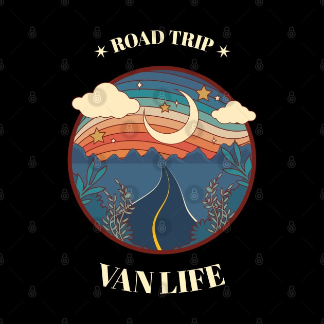 Van Life - Road Trip Psychedelic Design by The Shirt Shack