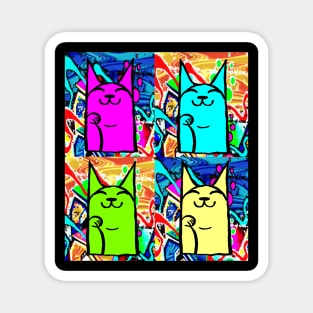 Korean Cat Pop Art 7777 Kitten Magnet