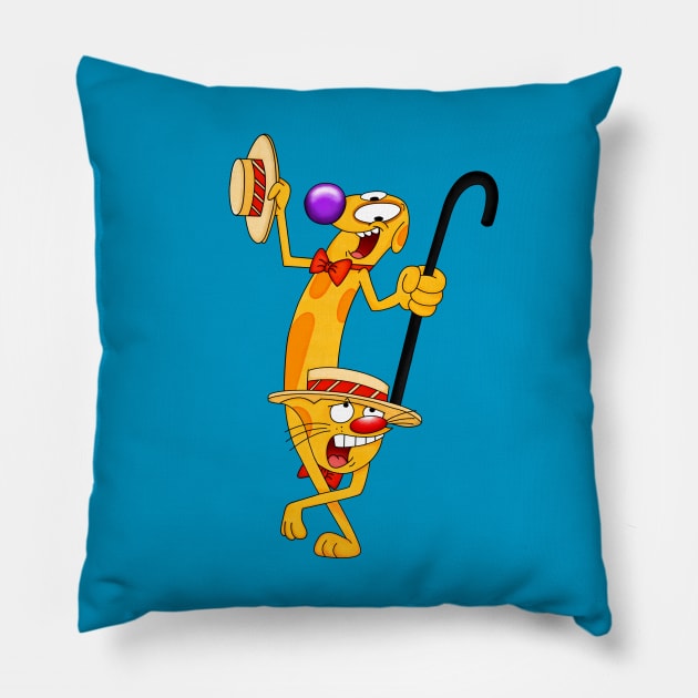 CatDog Show Pillow by cariespositodesign