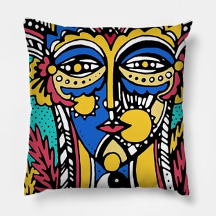 colorful face Pillow