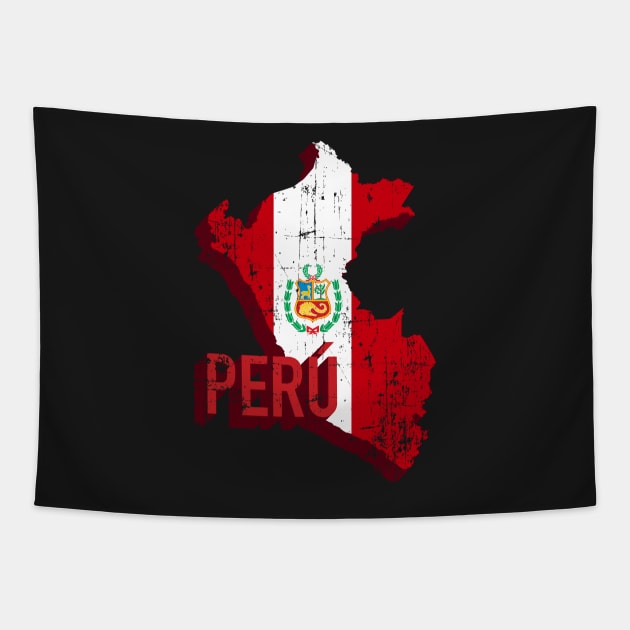 Mapa del Perú Tapestry by verde