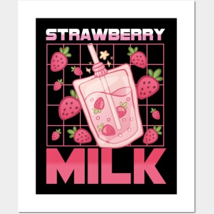 Cat Drinking Strawberry Milk Poster for Sale by DoseOfKawaii