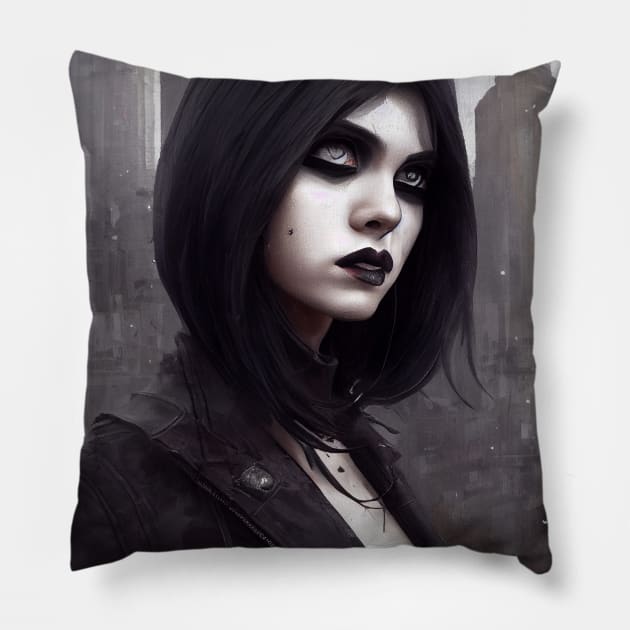 Goth Girl Pillow by The Multiverse is Female