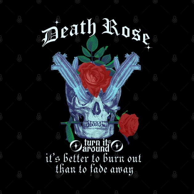 death rose - vintage flower and skull design by InkNap