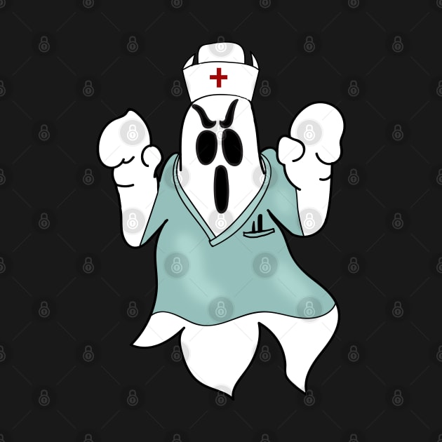 Ghost Nurse Halloween T-Shirt by Merchweaver