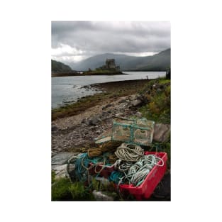 Fishing boxes near Eilean Donan, Highlands of Scotland T-Shirt