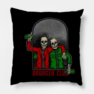 Skull Drunken Together Pillow