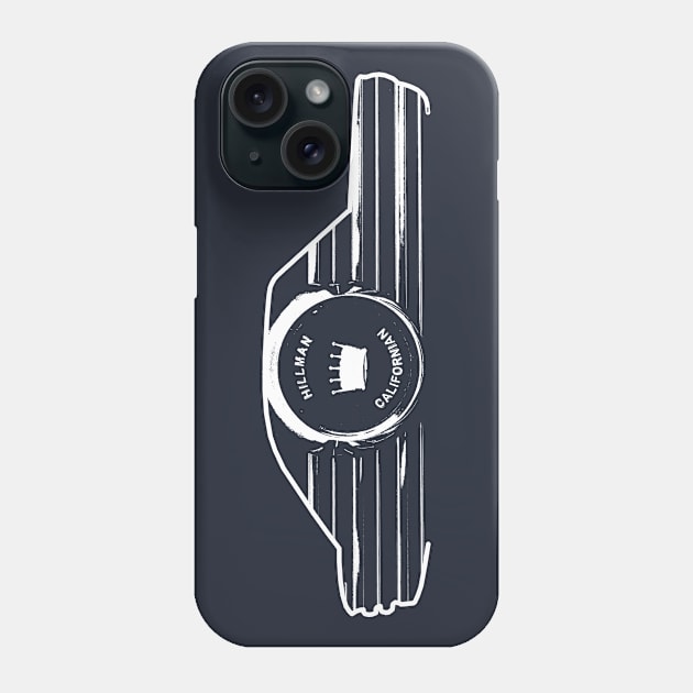 Hillman Imp Californian 1960s British classic car side outline white Phone Case by soitwouldseem