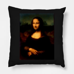 8 bit Mona Lisa painting Pillow