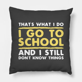 Funny That's What I Do School Don't Know Adult Gift T-Shirt Pillow