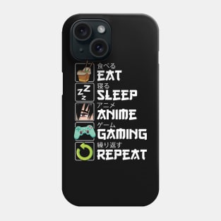 Eat Sleep Anime Gaming Repeat Kawaii Otaku Anime Phone Case