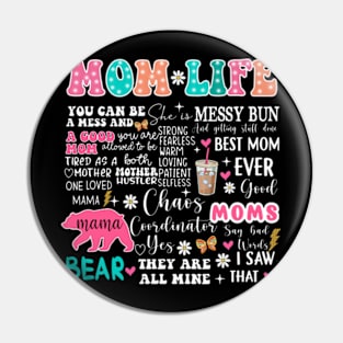 Retro Mom Life, Mothers Day, Groovy Mama, She is Mom, Blessed Mom, Mother's Day Pin