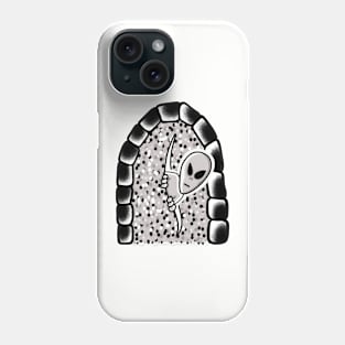 Alien grey looking through portal Phone Case