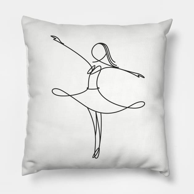 Women's Belly dancing Line Art Pillow by Whatastory