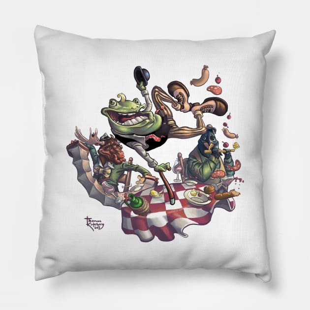 Frog on the Table Pillow by Churchill