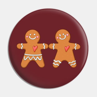 Gingerbread man love for Christmas Pin