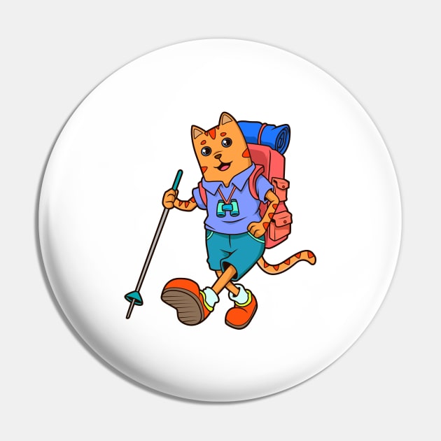 Casual cat hikes - Hiking Pin by Modern Medieval Design