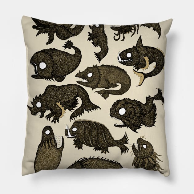 Sea Monsters assorted Pillow by djrbennett