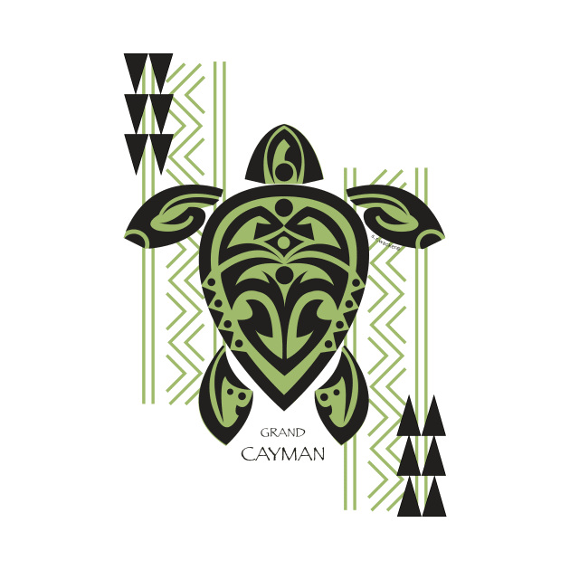 Black & Green Tribal Turtle Tattoo Warrior / Grand Cayman by srwdesign