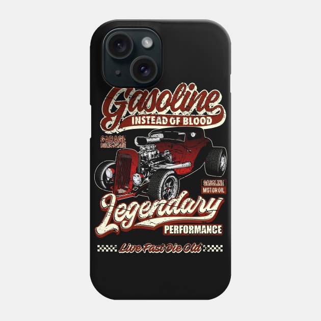 Gasoline instead of blood Hot Rod II Phone Case by RockabillyM