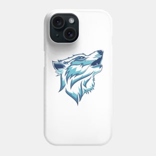 Blue ferocious wolf Phone Case